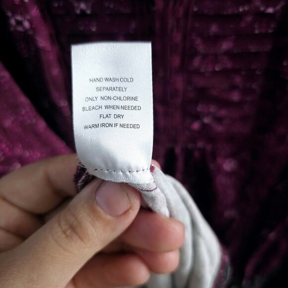 Daniel Rainn Boho Top Size M – Floral Print, Plum, Festival Vibes - Picture 5 of 6